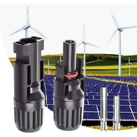 20 par MC4 solcellekontakter, hann/hunn PV-kontakter, dobbelring vanntett forsegling, for tilbehør til solcellepanelkabler