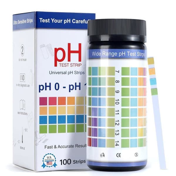 pH-testremsor - 100 stycken - Lackmuspapper - Vatten, saliv, urinanalys