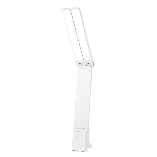 Bærbar LED-bordlampe med dobbelthode og sterkt lys, leselampe for barn, hvit