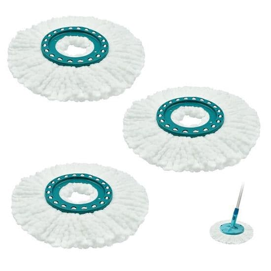 3 stk. erstatningsmoppehode, kompatibelt med Leifheit Clean Twist Mop, erstatningsmoppehode for moppesett L