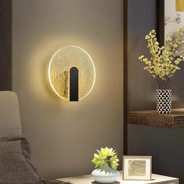 Modern minimalistisk design akryl LED vägglampa, idealisk för sovrum, trefärgat ljus/mcj