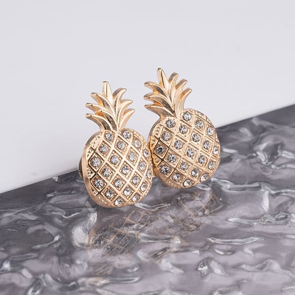 Ananas taljespænde til jeans - 5 par Guld