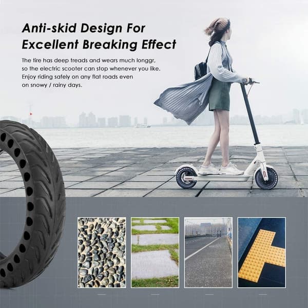 8.5 Inch Honeycomb Solid Tire Compatible with Xiaomi M365 Electric Scooter - Puncture-Proof & Shock-Absorbing 2-Pack 2-pack