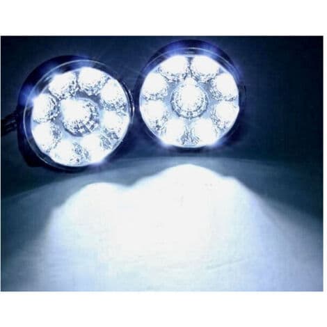 Par SMD LED-frontlykter for biler, tåkelys, kjørelys for SUV-er, 9 LED-er