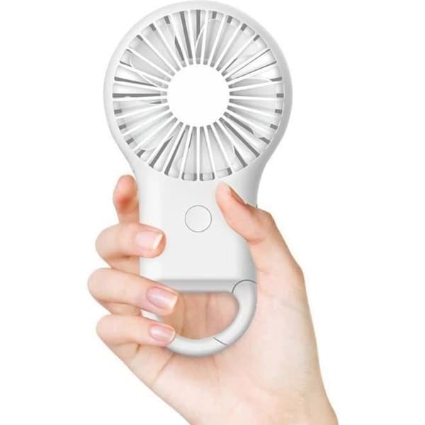 Mini bærbar ventilator - 800mAh - 3 hastigheder - Farverigt LED-lys - Genopladelig