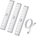 Bevegelsessensorlys - USB oppladbart - LED - Hvit - Innendørs - 3 STK
