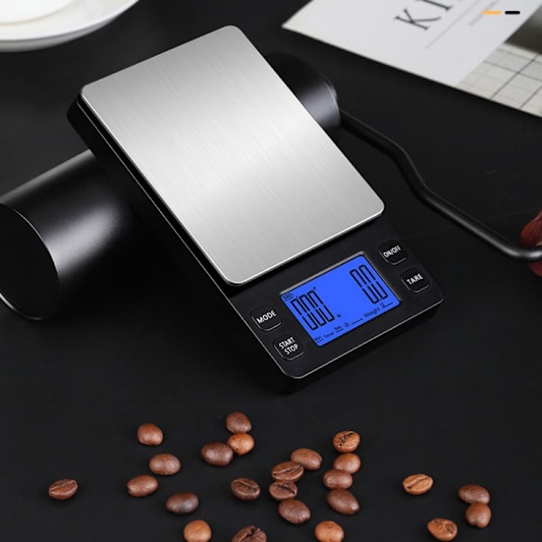 Mini digital scale coffee scale rechargeable 2 kg/0.1 g Black
