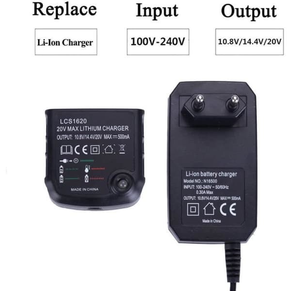 Batteriladdare - Black & Decker - LCS1620 - 20V Litiumjon - AC100-240V - 500 mA