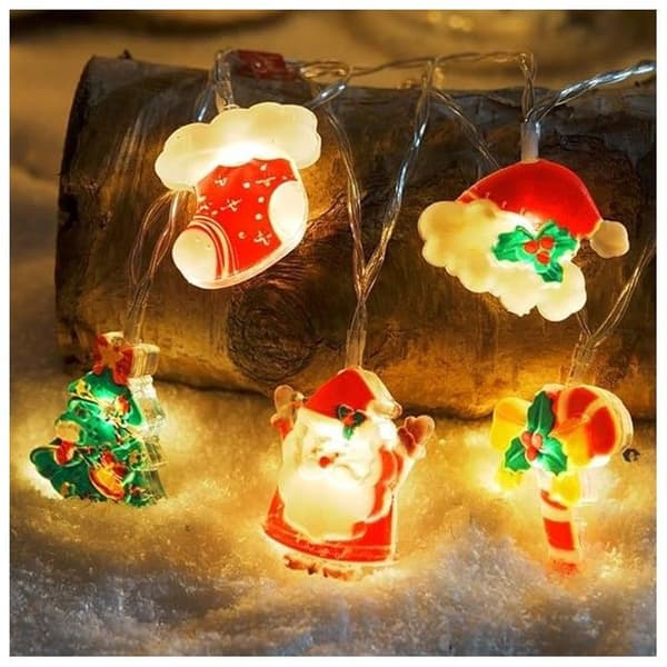 Jultomte ljusslinga, 1,5 m, 10 LED-lampor, batteridriven