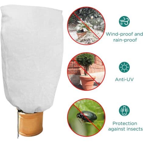 Stykker Vinter Plantebeskyttelsesposer til Potteplanter, Hvid, Solid, 100 x 80 cm