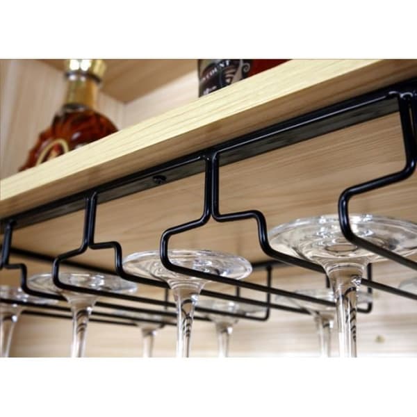 Hängande glasställ 50cm - Svart - 10 platser - Samtida design