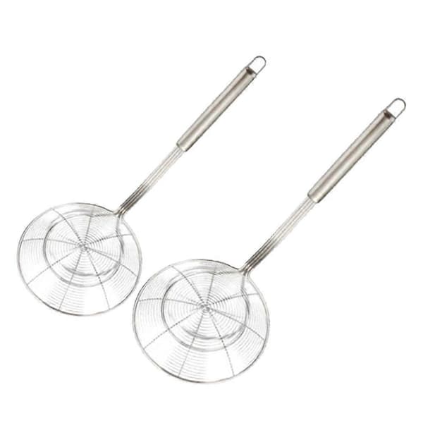 2 stk. rustfri stål suppeske si dybfritering madlavning 16cm/14cm