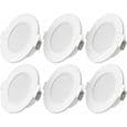 6W Indbyggede LED-spots - Varm Hvid - Pakke med 6 - IP44 til Badeværelse