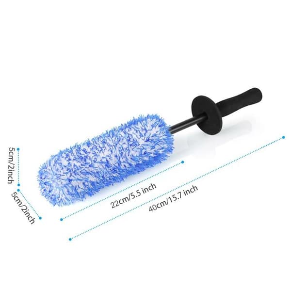 Bilfælg børste, 40 cm mikrofiber rengøringsbørste til fælge uden metaldele, bilfælg børste