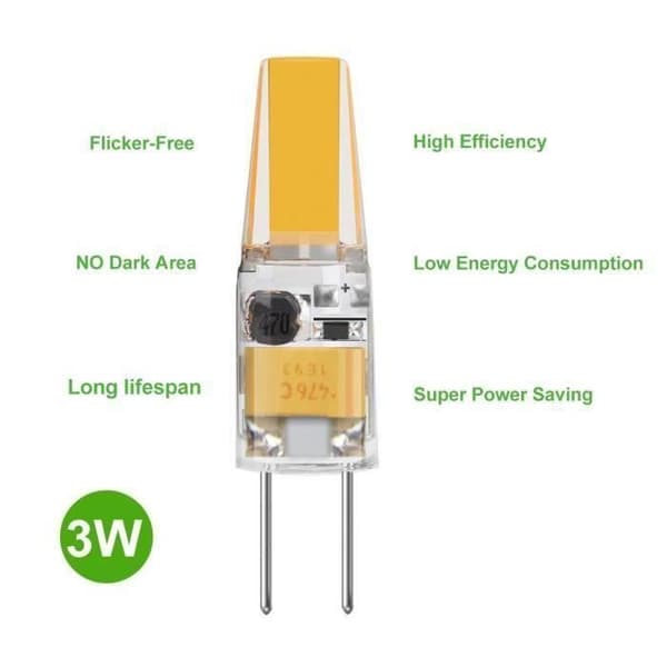 G4 3W 12V LED-lampa - Varmvit 3000K - 10-pack