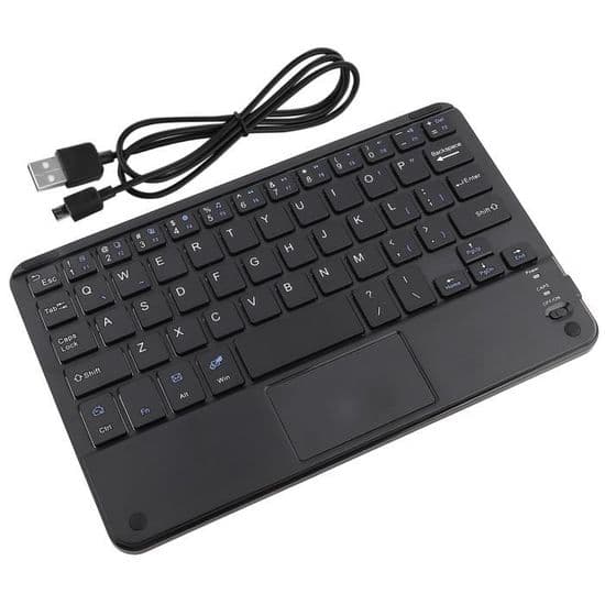 Lille Bluetooth-tastatur, ultratyndt mini trådløst tastatur med touchpad til Android tablet-pc under Windows, opbevaring og