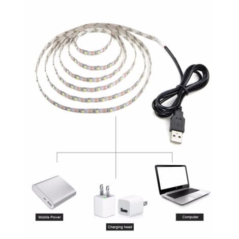 90 cm gul LED-strip med USB-tilslutning til TV-baggrundsbelysning