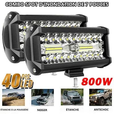 2 STK 800W Firkantede LED Arbeidslys DC 9V-30V Quad Lastebil Båt Traktor Offroad Vanntett