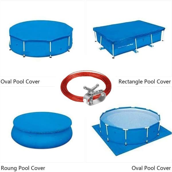Poolskydd Spännkabel och Vinsch, 30m Fast Poolskyddsrem, Vajer och Spärrkabelspännare för att Säkra Skydd