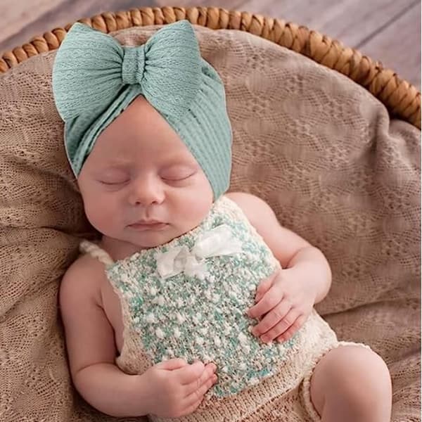 Baby Turbanmössa - Ej specificerad - 7 delar - Elastisk - Rosettdesign - Bekväm