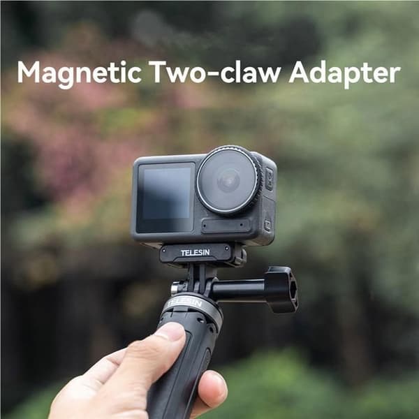 5X Actionkamera Tilbehør Dobbel Klo Magnetisk Adapter for Action 3 Adapter Svart