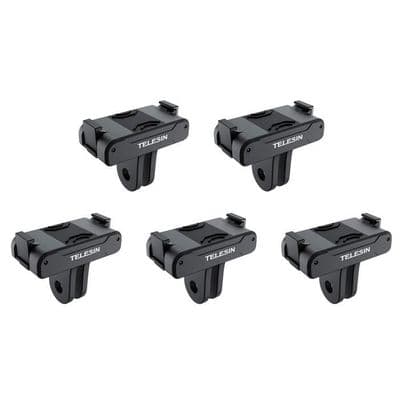 5X Actionkamera Tilbehør Dobbel Klo Magnetisk Adapter for Action 3 Adapter Svart