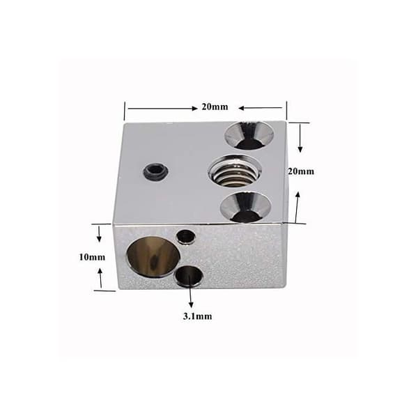 Högtemperatur CR-10 kopparpläterat värmeblock för helmetall-extruders, Hot Ends Ender 3s V2, Ender 3 Pro, Ender 5