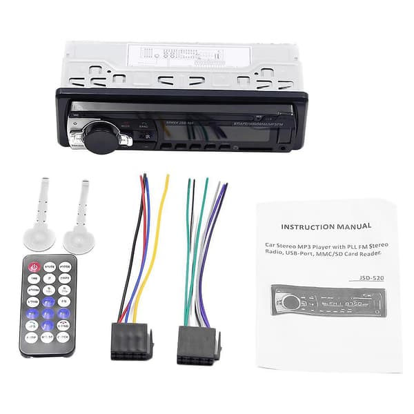 JSD520 Auton Bluetooth MP3-soitin Kortti U-levy Autoradio Korvaa CD DVD:n