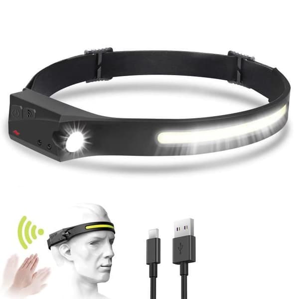 Hodelykt - Zamus - USB Oppladbar - 5 Moduser - IPX5 Vanntett - XPE COB Sensor