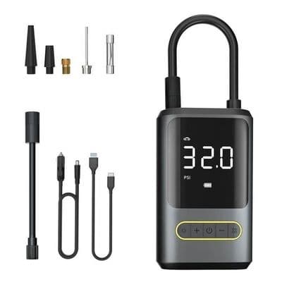 Sladdlös bildäckspump - Bärbar luftkompressor - 4000 mAh - LCD-skärm - Multifunktionell