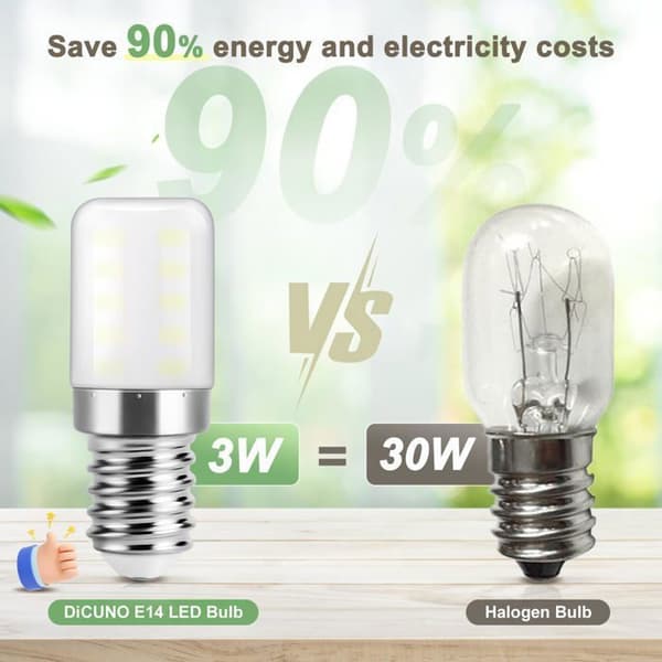 E14 LED-lampa - Kallvit 6000K - 2W - Ersätter 30W halogen
