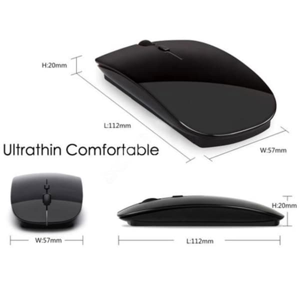 Mus - LENOVO - Ultratynn - Trådløs USB - 3 knapper - Optisk sensor - Svart