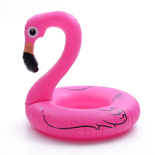 Uppblåsbara poolflottar. Flamingoformade flottar. Stora flottar, stora badringar.