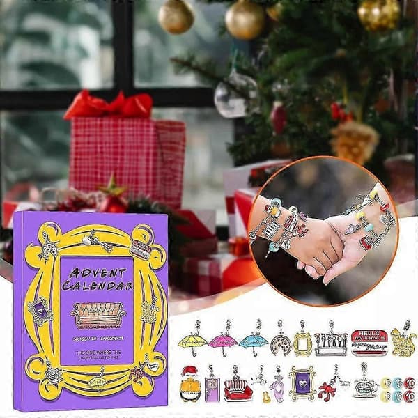 25-26 2024 Julkalender 24 dagar av VÄNNER Charm Armband Kit Julnedräkningspresent