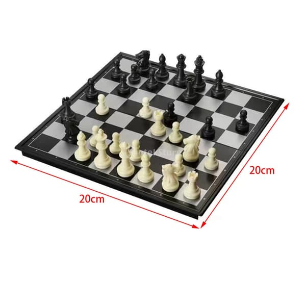 Sammenfoldeligt skakspil - Magnetisk - 20 x 20 cm