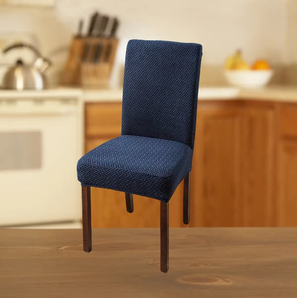 Set med Töjbara Överdrag till Stolar NavyBlue DarkGrey