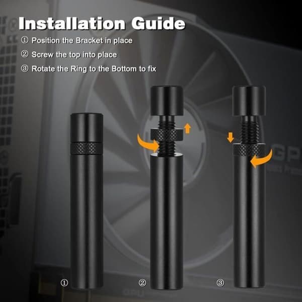Justerbar grafikkortbrakett, 2 stk GPU-støtte, grafikkortholder, GPU-holder 75mm-120mm, for datamaskin