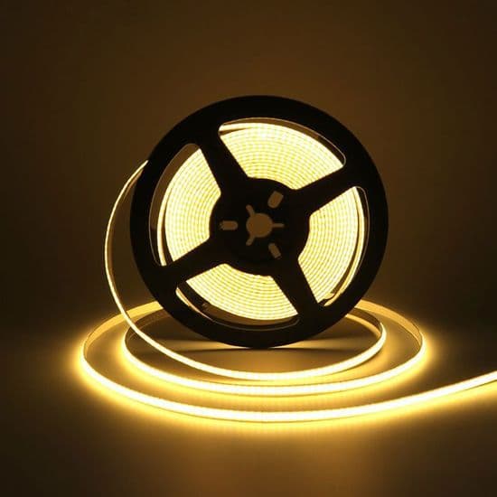 3000K COB LED-list, USB-gränssnitt, dimbar LED-listkit, CRI 90+, 5m, 320 lysdioder, varmvit (8mm bredd)