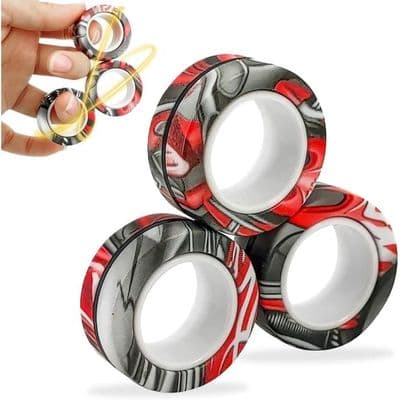 Fidgetlegetøj - Uspecificeret - Sæt med 3 - Magnetiske ringe - Trefarvet camouflage - Anti-stress