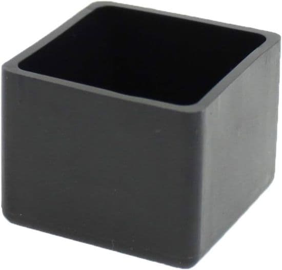 40 mm fyrkantiga gummifötter - Halkfria - 4-pack - Svarta