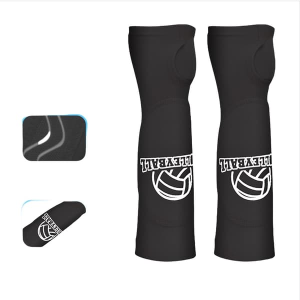 Volleyball Arm Sleeves Pair - Protective Sponge Padding for Enhanced Performance and Comfort Black Black