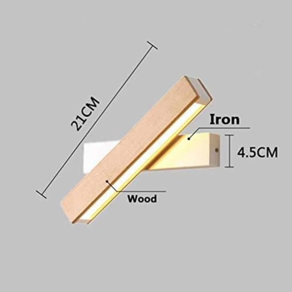 LED Vägglampa Inomhus 360° Rotation - Massivt Trä - Sovrum