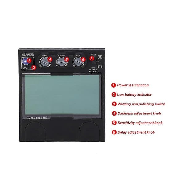 Svetslins Solcell Automatisk LCD Dimning Svetshjälm Filter Glasögon Svetslins Panel Ersättningsfilter