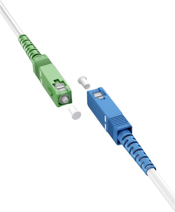 Fiberoptisk kabel (FTTH), Singlemode (OS2) Hvit, (Simplex), 0,5 m