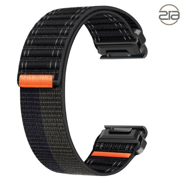 Nylon urrem til Garmin Fenix 8/5/6/7X Pro/Epix 935/965 Sort + lysegrå 26 mm Blue