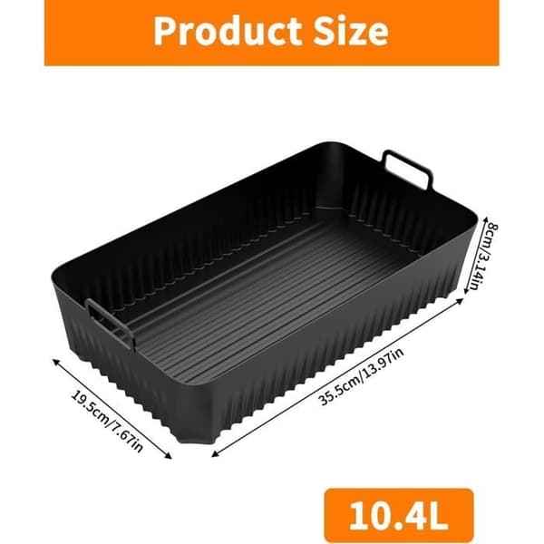 Airfryerform - Ninja Foodi - Silikone - 10,4 L - Airfryer Tilbehør - Sort