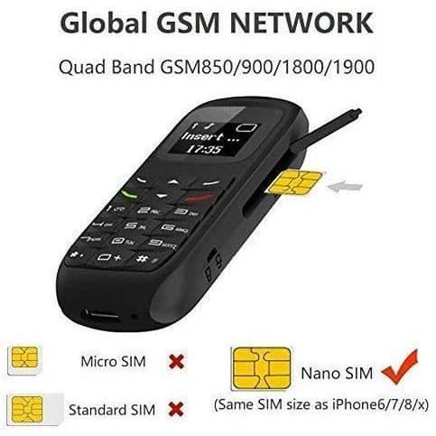 L8Star BM70 Mini Mobiltelefon - Sort - Ulåst - Kompakt