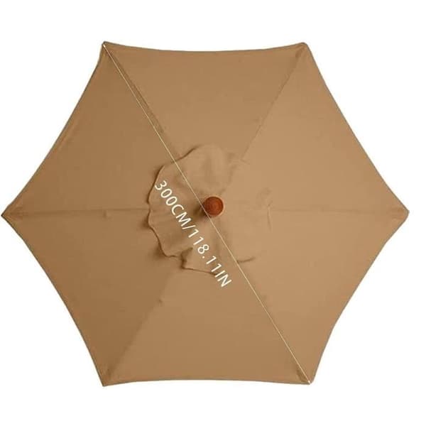 Udskiftningsbaldakin til parasol - Ellers - Khaki 3M 6 ribber - UPF 30 solbeskyttelse