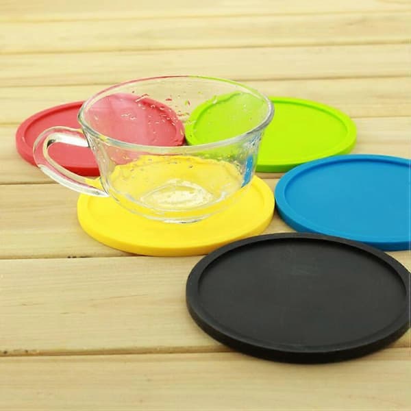 Koppunderlag Silikon Drikkeunderlag for Bord 10 stk. Gule Pads