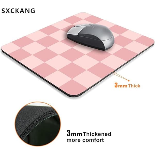 Square Mouse Pad with Non-Slip Edge - Natural Rubber for Home & Office, compatible with all computer mice